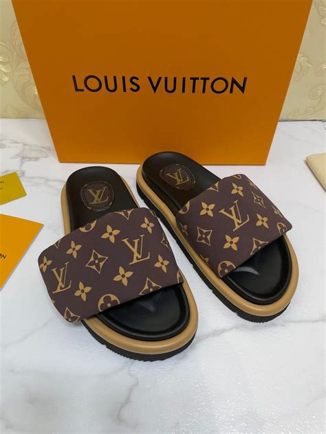 lv womens slides|louis vuitton pillow sliders women.